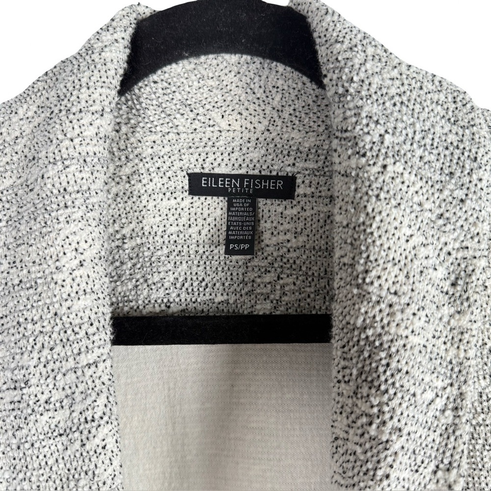 Eileen Fisher Speckled Grey Organic Cotton Blend Cardigan Blazer – Size PS - Picture 5 of 10